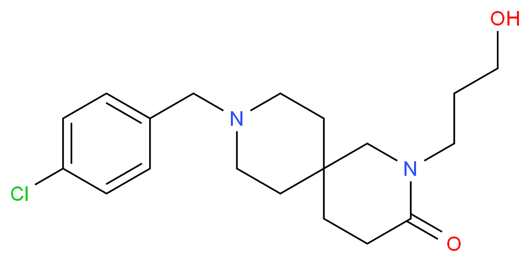 9-(4-chlorobenzyl)-2-(3-hydroxypropyl)-2,9-diazaspiro[5.5]undecan-3-one_分子结构_CAS_)
