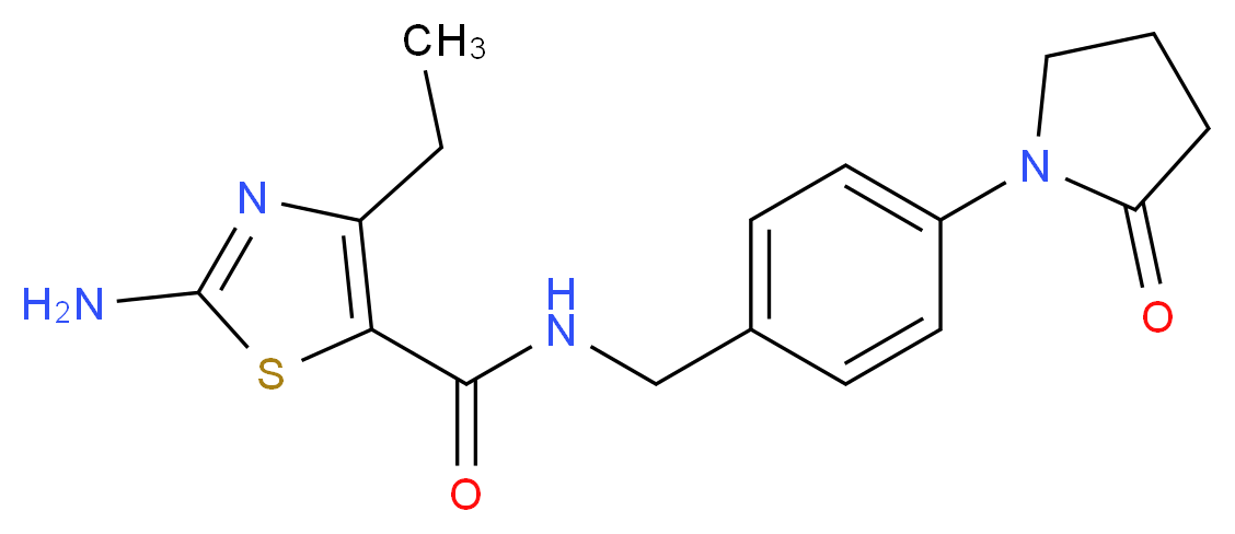 2-amino-4-ethyl-N-[4-(2-oxopyrrolidin-1-yl)benzyl]-1,3-thiazole-5-carboxamide_分子结构_CAS_)