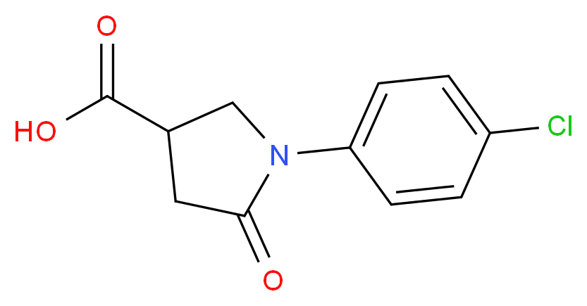 1-(4-Chlorophenyl)-5-oxopyrrolidine-3-carboxylic acid_分子结构_CAS_)