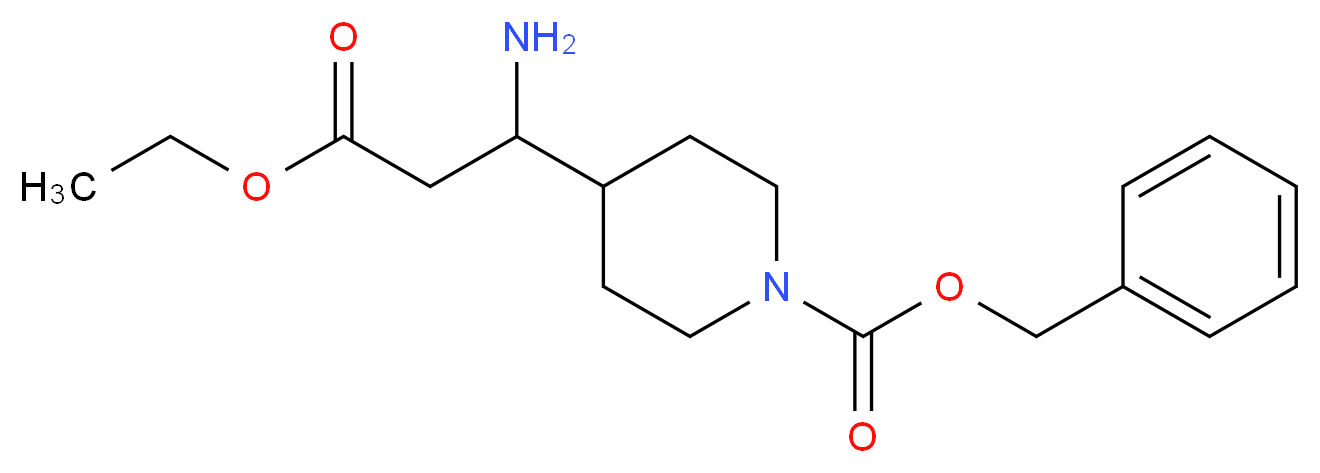 4-(1-Amino-2-ethoxycarbonyl-ethyl)-piperidine-1-carboxylic acid benzyl ester_分子结构_CAS_886362-29-4)