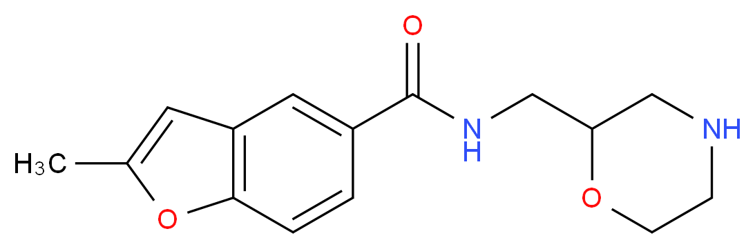 2-methyl-N-(morpholin-2-ylmethyl)-1-benzofuran-5-carboxamide_分子结构_CAS_)