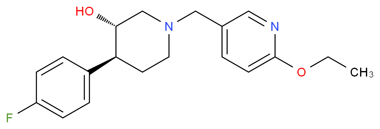 (3S*,4S*)-1-[(6-ethoxypyridin-3-yl)methyl]-4-(4-fluorophenyl)piperidin-3-ol_分子结构_CAS_)