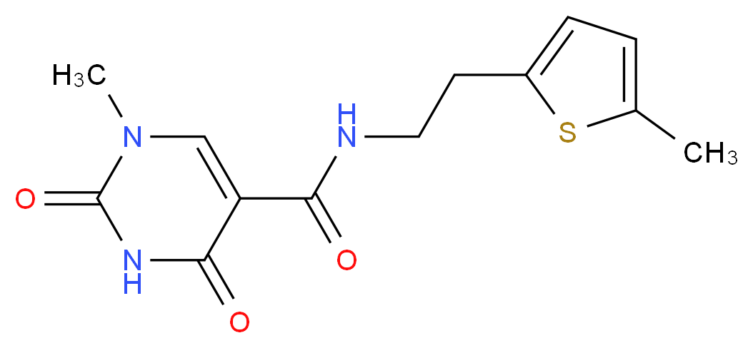1-methyl-N-[2-(5-methyl-2-thienyl)ethyl]-2,4-dioxo-1,2,3,4-tetrahydropyrimidine-5-carboxamide_分子结构_CAS_)