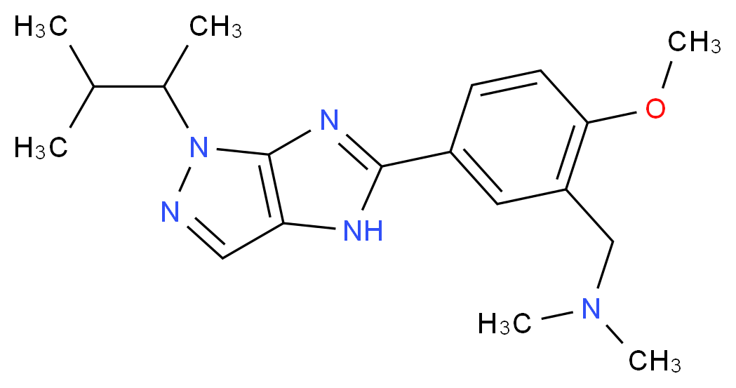 1-{5-[1-(1,2-dimethylpropyl)-1,4-dihydroimidazo[4,5-c]pyrazol-5-yl]-2-methoxyphenyl}-N,N-dimethylmethanamine_分子结构_CAS_)