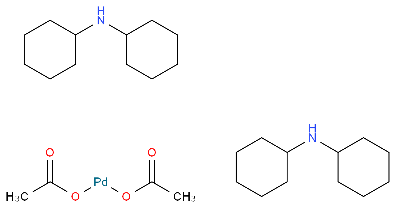bis(N-cyclohexylcyclohexanamine) (acetyloxy)palladio acetate_分子结构_CAS_628339-96-8