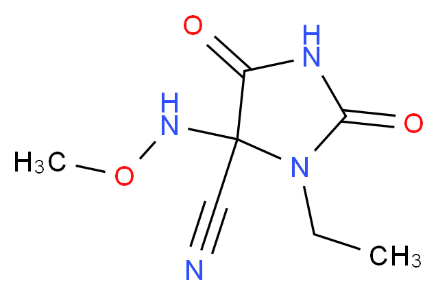 3-ethyl-4-(methoxyamino)-2,5-dioxoimidazolidine-4-carbonitrile_分子结构_CAS_644972-55-4)