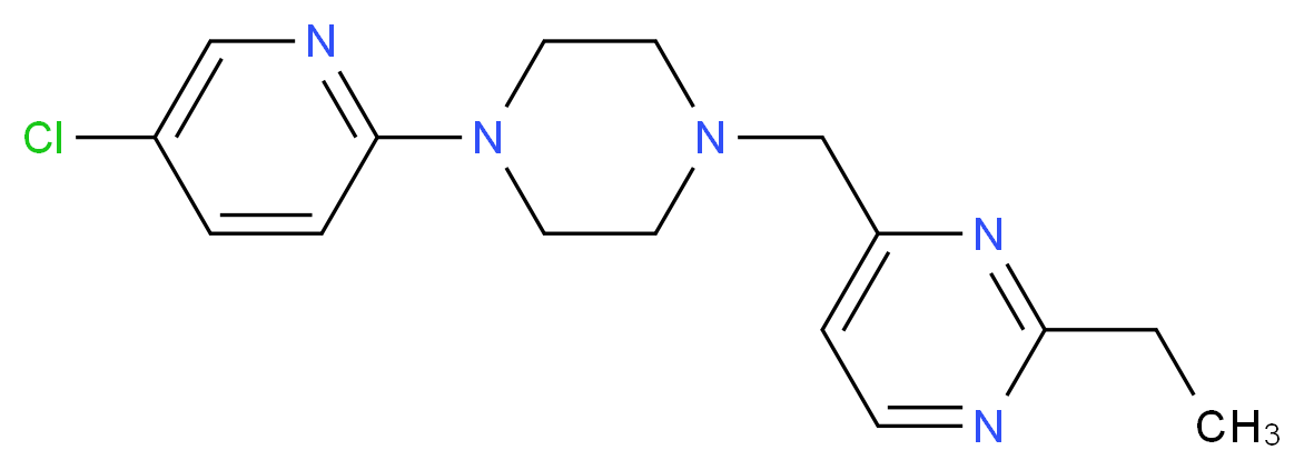 4-{[4-(5-chloropyridin-2-yl)piperazin-1-yl]methyl}-2-ethylpyrimidine_分子结构_CAS_)