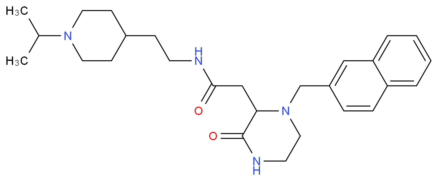N-[2-(1-isopropyl-4-piperidinyl)ethyl]-2-[1-(2-naphthylmethyl)-3-oxo-2-piperazinyl]acetamide_分子结构_CAS_)