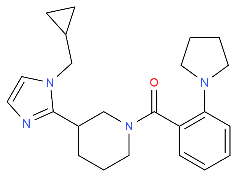 3-[1-(cyclopropylmethyl)-1H-imidazol-2-yl]-1-(2-pyrrolidin-1-ylbenzoyl)piperidine_分子结构_CAS_)
