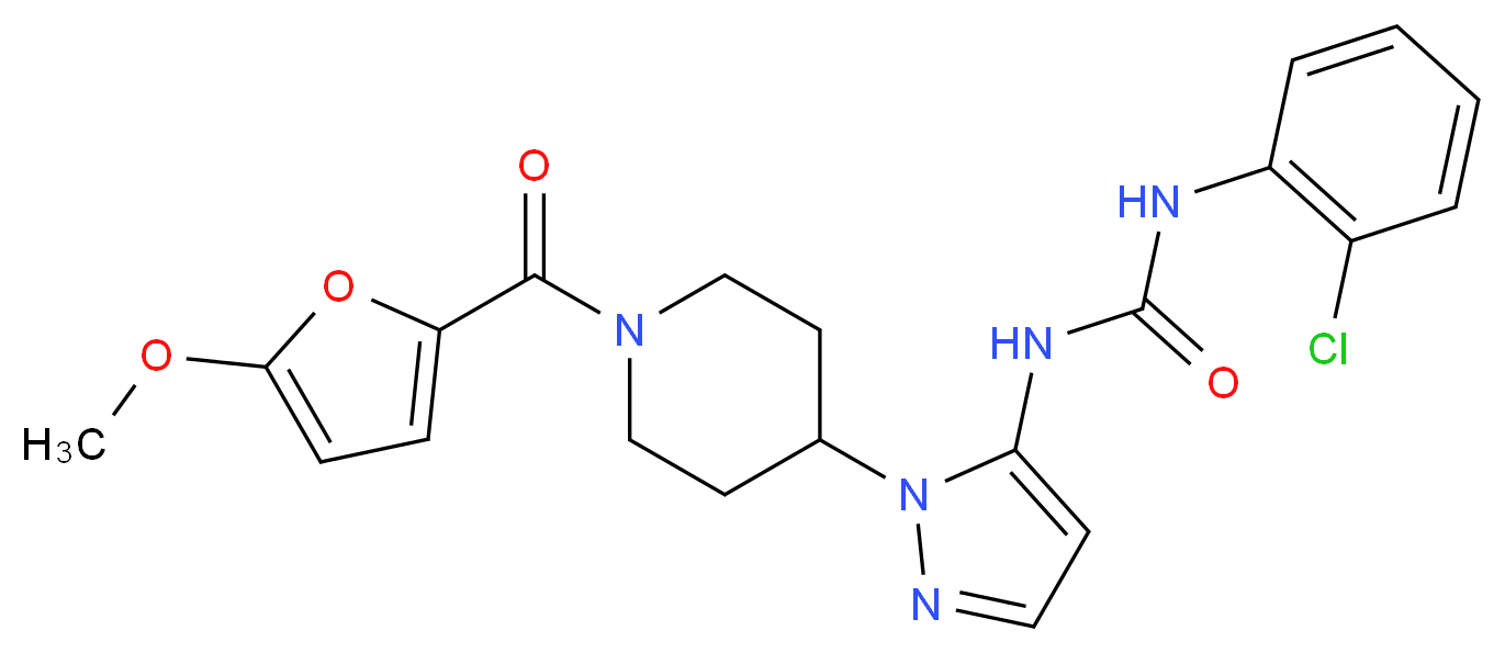 N-(2-chlorophenyl)-N'-{1-[1-(5-methoxy-2-furoyl)-4-piperidinyl]-1H-pyrazol-5-yl}urea_分子结构_CAS_)