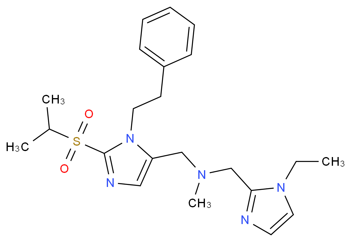 1-(1-ethyl-1H-imidazol-2-yl)-N-{[2-(isopropylsulfonyl)-1-(2-phenylethyl)-1H-imidazol-5-yl]methyl}-N-methylmethanamine_分子结构_CAS_)