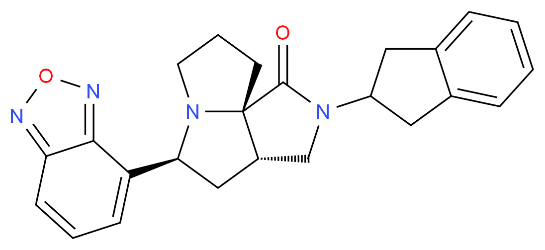 (3aS*,5S*,9aS*)-5-(2,1,3-benzoxadiazol-4-yl)-2-(2,3-dihydro-1H-inden-2-yl)hexahydro-7H-pyrrolo[3,4-g]pyrrolizin-1(2H)-one_分子结构_CAS_)