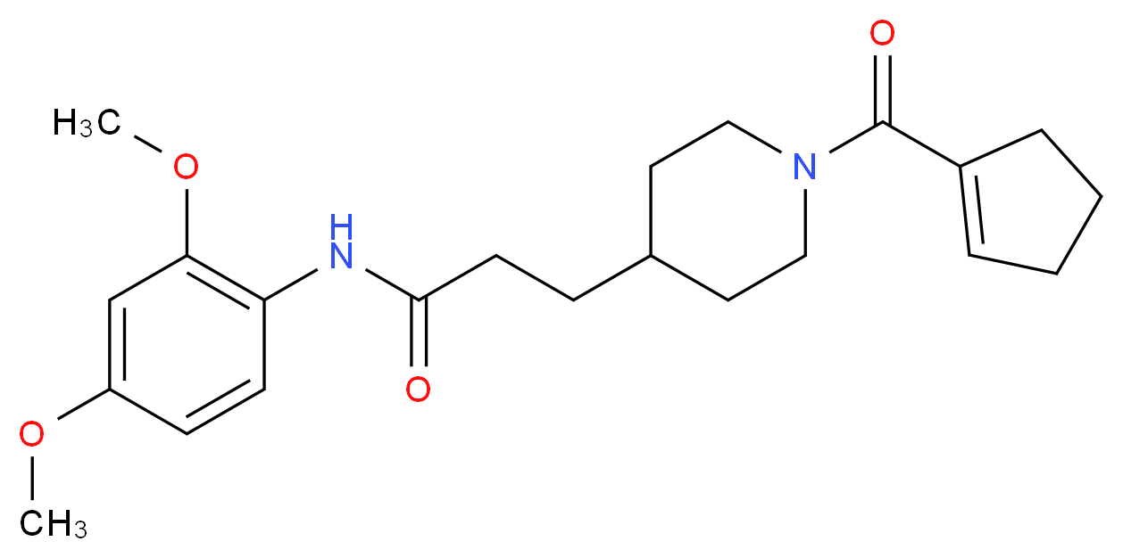 3-[1-(1-cyclopenten-1-ylcarbonyl)-4-piperidinyl]-N-(2,4-dimethoxyphenyl)propanamide_分子结构_CAS_)