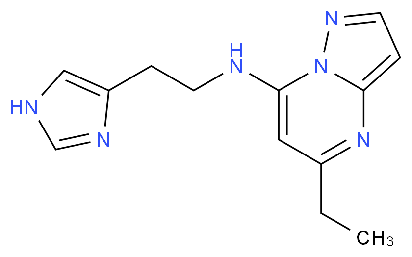 5-ethyl-N-[2-(1H-imidazol-4-yl)ethyl]pyrazolo[1,5-a]pyrimidin-7-amine_分子结构_CAS_)