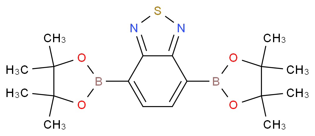 4,7-Bis(4,4,5,5-tetramethyl-1,3,2-dioxaborolan-2-yl)benzo[c][1,2,5]thiadiazole_分子结构_CAS_934365-16-9)