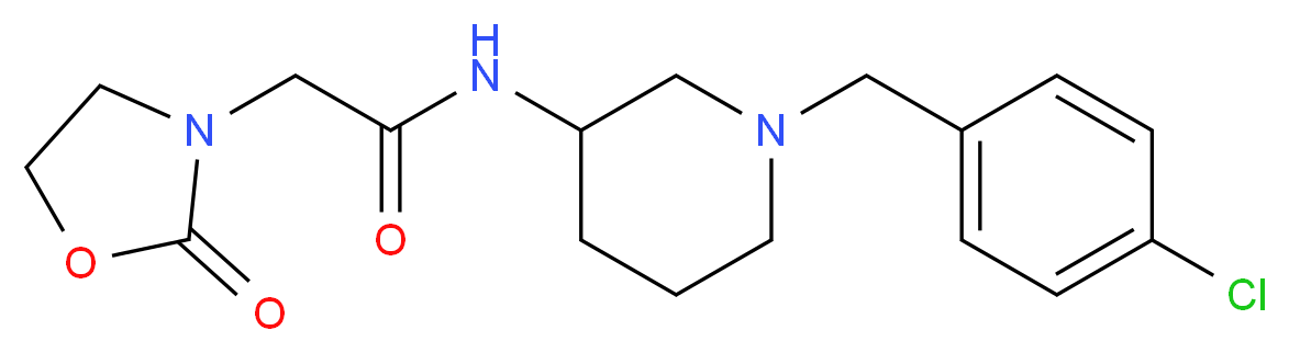 N-[1-(4-chlorobenzyl)-3-piperidinyl]-2-(2-oxo-1,3-oxazolidin-3-yl)acetamide_分子结构_CAS_)
