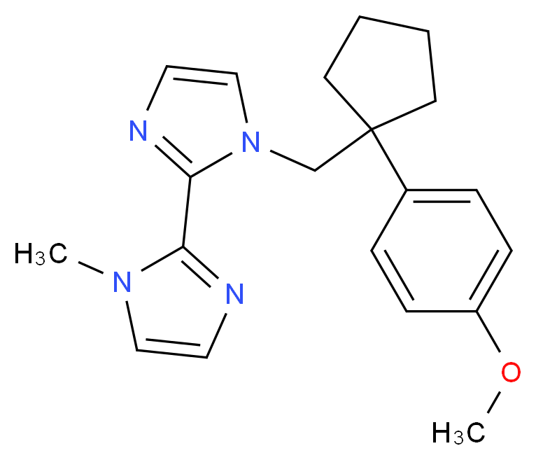 1-{[1-(4-methoxyphenyl)cyclopentyl]methyl}-1'-methyl-1H,1'H-2,2'-biimidazole_分子结构_CAS_)