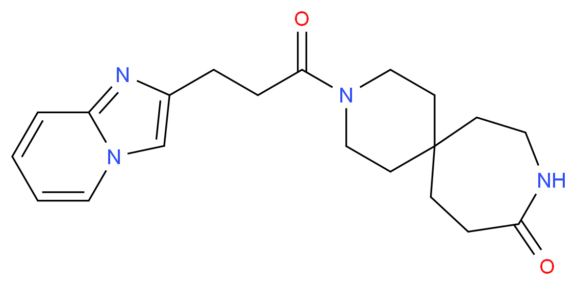 3-(3-imidazo[1,2-a]pyridin-2-ylpropanoyl)-3,9-diazaspiro[5.6]dodecan-10-one_分子结构_CAS_)