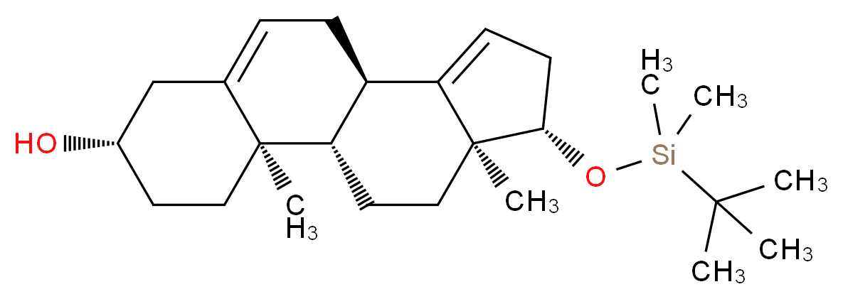 (1S,2R,5S,10R,14S,15S)-14-[(tert-butyldimethylsilyl)oxy]-2,15-dimethyltetracyclo[8.7.0.0<sup>2</sup>,<sup>7</sup>.0<sup>1</sup><sup>1</sup>,<sup>1</sup><sup>5</sup>]heptadeca-7,11-dien-5-ol_分子结构_CAS_61252-32-2