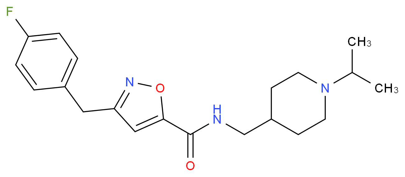 3-(4-fluorobenzyl)-N-[(1-isopropyl-4-piperidinyl)methyl]-5-isoxazolecarboxamide_分子结构_CAS_)