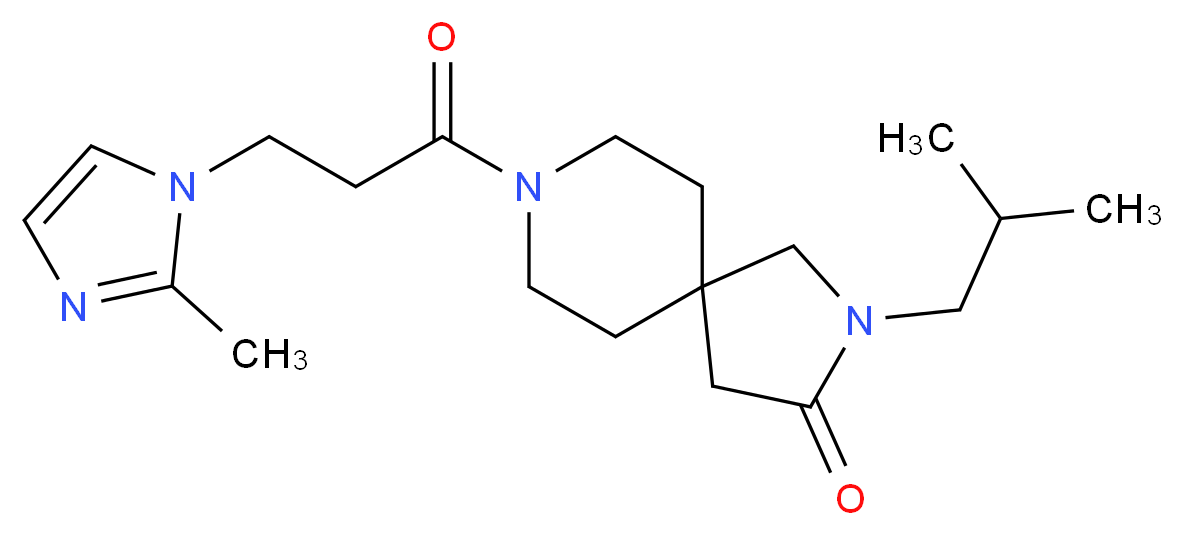2-isobutyl-8-[3-(2-methyl-1H-imidazol-1-yl)propanoyl]-2,8-diazaspiro[4.5]decan-3-one_分子结构_CAS_)