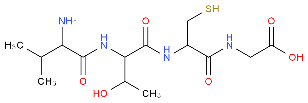 2-{2-[2-(2-amino-3-methylbutanamido)-3-hydroxybutanamido]-3-sulfanylpropanamido}acetic acid_分子结构_CAS_131204-46-1