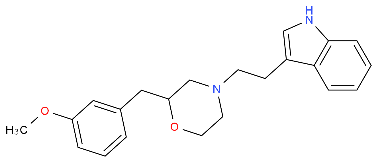 3-{2-[2-(3-methoxybenzyl)-4-morpholinyl]ethyl}-1H-indole_分子结构_CAS_)
