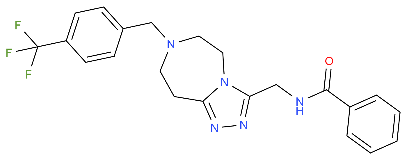 N-({7-[4-(trifluoromethyl)benzyl]-6,7,8,9-tetrahydro-5H-[1,2,4]triazolo[4,3-d][1,4]diazepin-3-yl}methyl)benzamide_分子结构_CAS_)