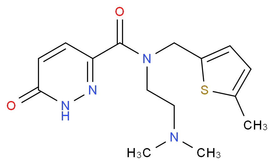 N-[2-(dimethylamino)ethyl]-N-[(5-methyl-2-thienyl)methyl]-6-oxo-1,6-dihydropyridazine-3-carboxamide_分子结构_CAS_)