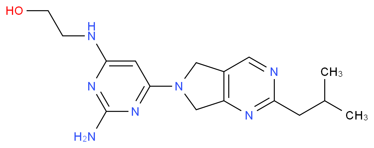 2-{[2-amino-6-(2-isobutyl-5,7-dihydro-6H-pyrrolo[3,4-d]pyrimidin-6-yl)pyrimidin-4-yl]amino}ethanol_分子结构_CAS_)