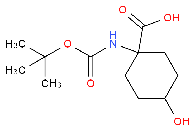 1-Amino-4-hydroxycylclohexane-1-carboxylic acid, N-BOC protected_分子结构_CAS_369403-08-7)