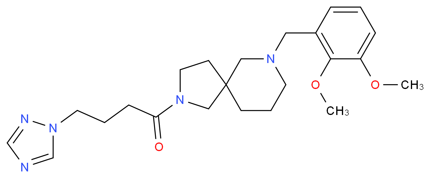 7-(2,3-dimethoxybenzyl)-2-[4-(1H-1,2,4-triazol-1-yl)butanoyl]-2,7-diazaspiro[4.5]decane_分子结构_CAS_)