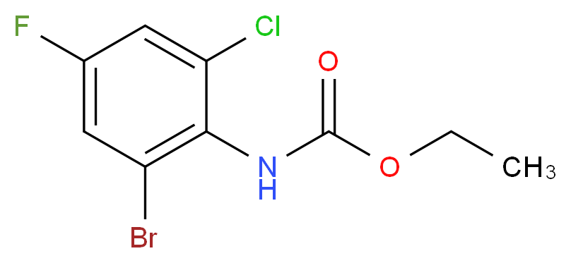 N-ETHOXYCARBONYL-2-BROMO-4-FLUORO-6-CHLORO-ANILINE_分子结构_CAS_)