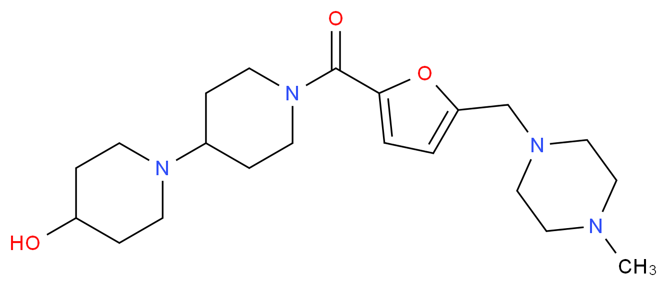 1'-{5-[(4-methyl-1-piperazinyl)methyl]-2-furoyl}-1,4'-bipiperidin-4-ol_分子结构_CAS_)