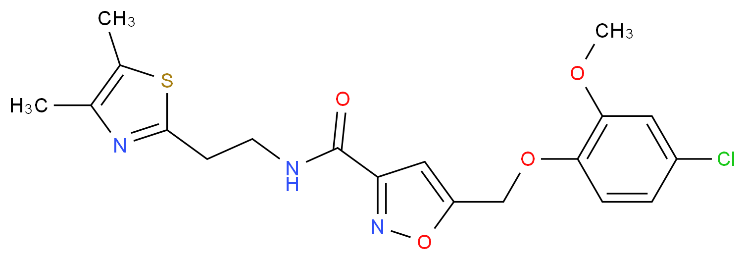 5-[(4-chloro-2-methoxyphenoxy)methyl]-N-[2-(4,5-dimethyl-1,3-thiazol-2-yl)ethyl]-3-isoxazolecarboxamide_分子结构_CAS_)