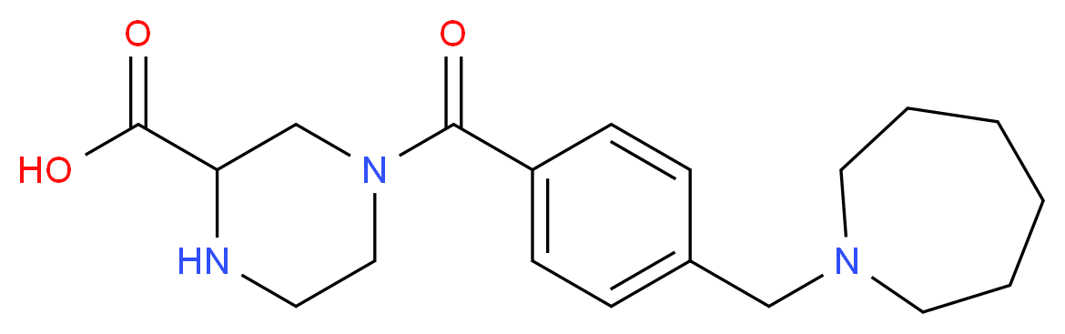 4-[4-(azepan-1-ylmethyl)benzoyl]piperazine-2-carboxylic acid_分子结构_CAS_)