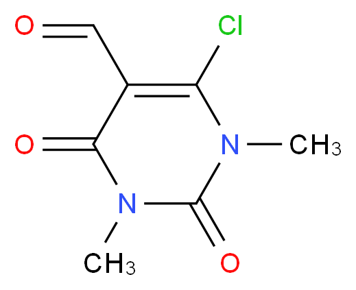 6-chloro-1,3-dimethyl-2,4-dioxo-1,2,3,4-tetrahydropyrimidine-5-carbaldehyde_分子结构_CAS_35824-85-2