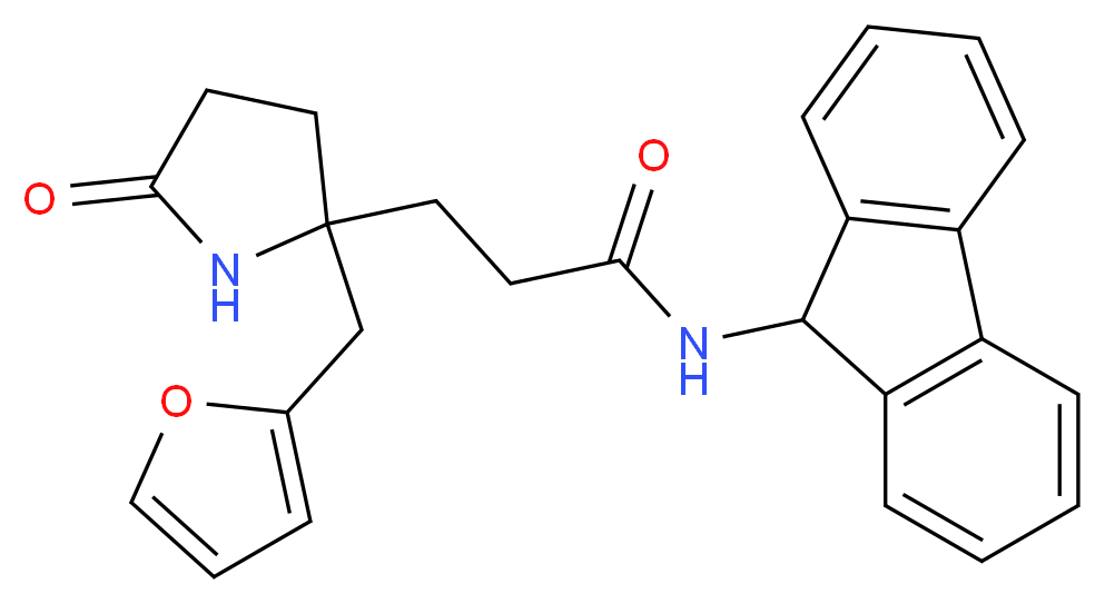 N-9H-fluoren-9-yl-3-[2-(2-furylmethyl)-5-oxo-2-pyrrolidinyl]propanamide_分子结构_CAS_)