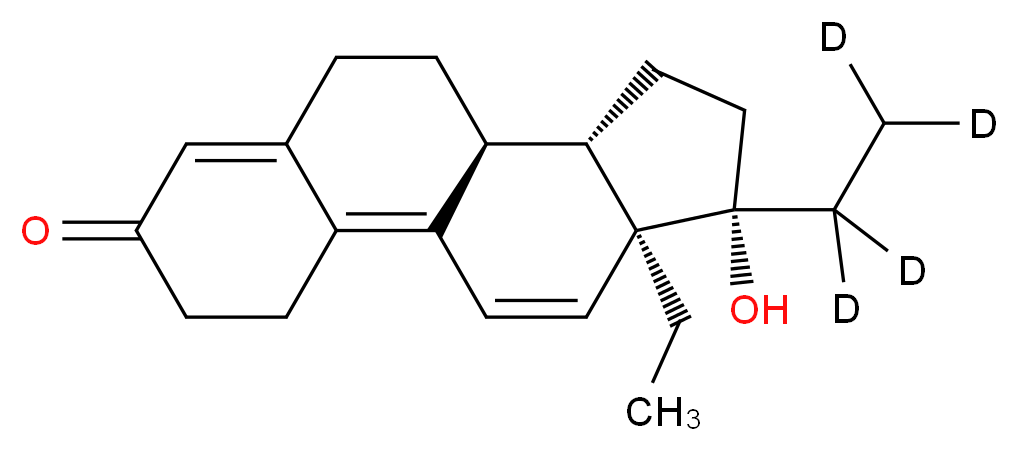 (10S,11S,14R,15S)-15-ethyl-14-[(1,1,2,2-<sup>2</sup>H<sub>4</sub>)ethyl]-14-hydroxytetracyclo[8.7.0.0<sup>2</sup>,<sup>7</sup>.0<sup>1</sup><sup>1</sup>,<sup>1</sup><sup>5</sup>]heptadeca-1,6,16-trien-5-one_分子结构_CAS_856893-82-8