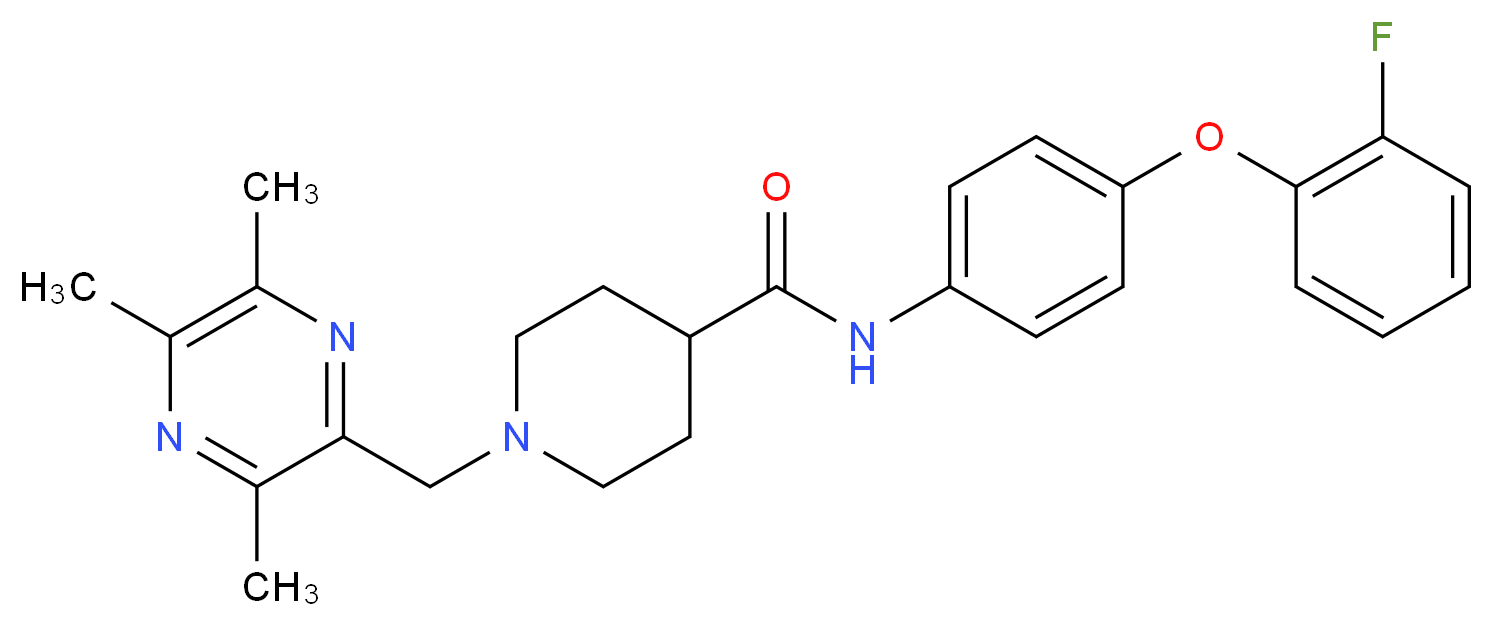 N-[4-(2-fluorophenoxy)phenyl]-1-[(3,5,6-trimethyl-2-pyrazinyl)methyl]-4-piperidinecarboxamide_分子结构_CAS_)