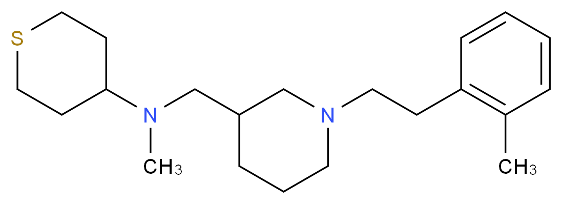 N-methyl-N-({1-[2-(2-methylphenyl)ethyl]-3-piperidinyl}methyl)tetrahydro-2H-thiopyran-4-amine_分子结构_CAS_)