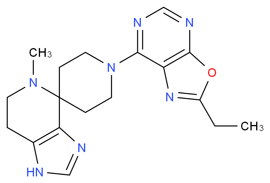 1'-(2-ethyl[1,3]oxazolo[5,4-d]pyrimidin-7-yl)-5-methyl-1,5,6,7-tetrahydrospiro[imidazo[4,5-c]pyridine-4,4'-piperidine]_分子结构_CAS_)