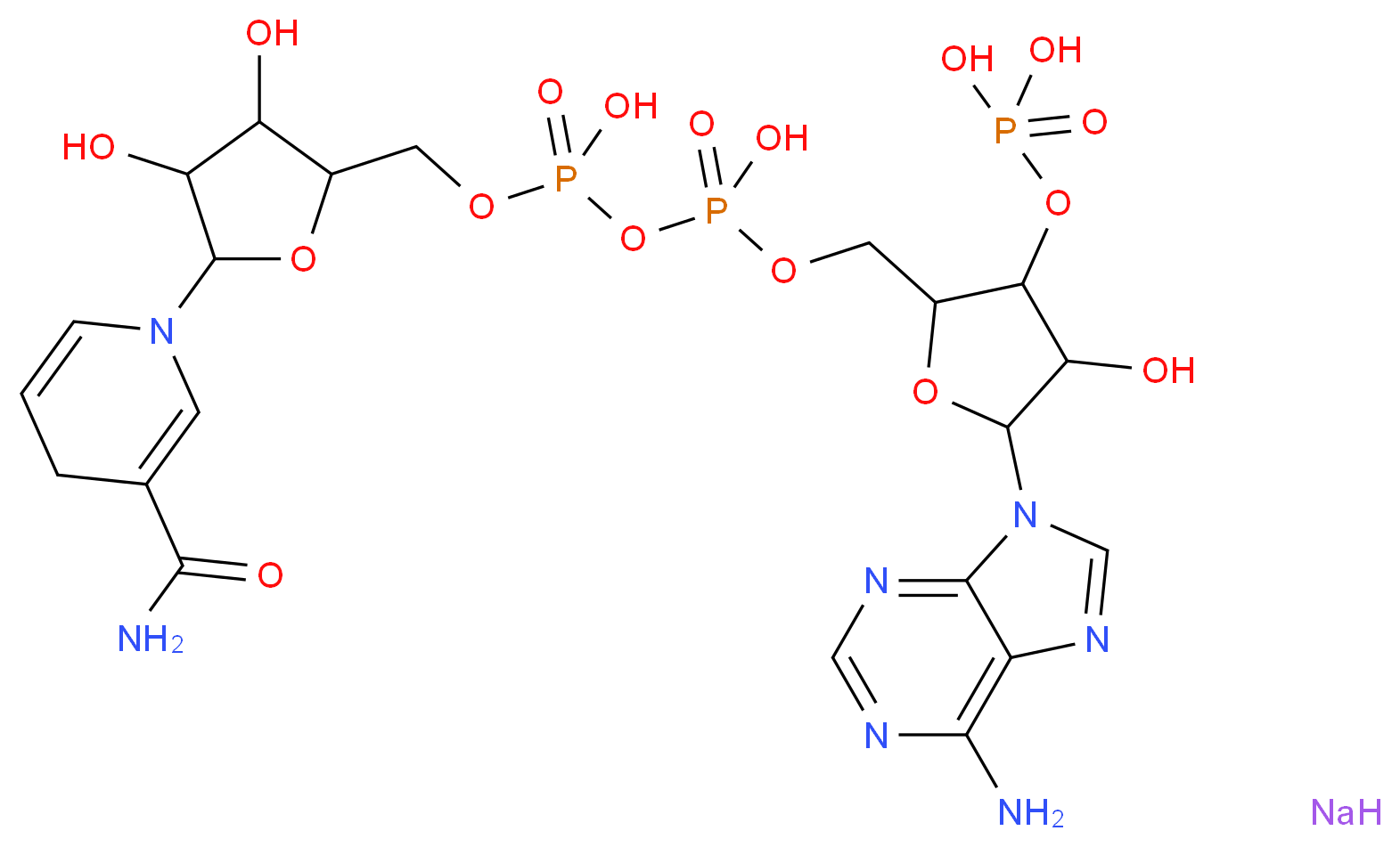 α-Nicotinamide adenine dinucleotide phosphate, reduced sodium salt_分子结构_CAS_108321-28-4)