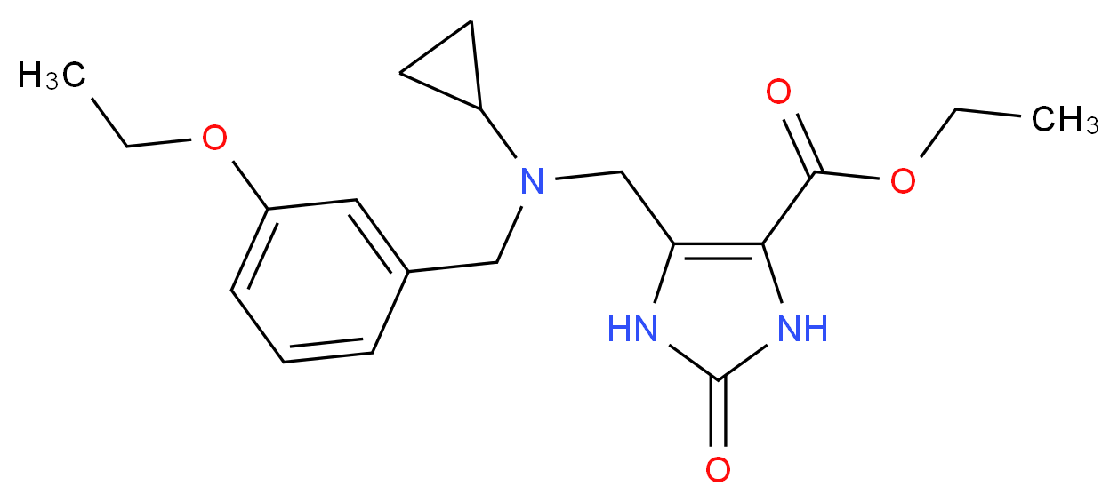 ethyl 5-{[cyclopropyl(3-ethoxybenzyl)amino]methyl}-2-oxo-2,3-dihydro-1H-imidazole-4-carboxylate_分子结构_CAS_)