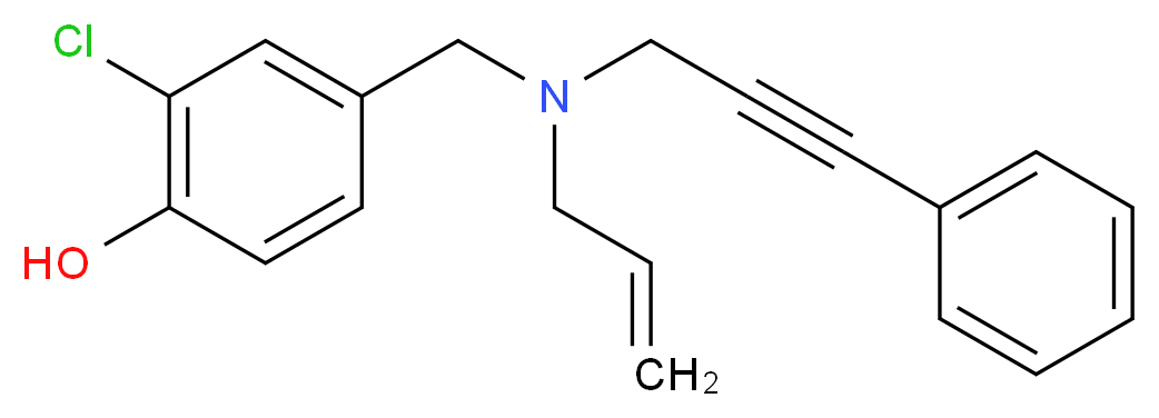 4-{[allyl(3-phenylprop-2-yn-1-yl)amino]methyl}-2-chlorophenol_分子结构_CAS_)