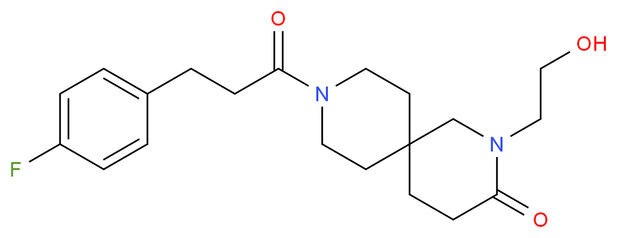 9-[3-(4-fluorophenyl)propanoyl]-2-(2-hydroxyethyl)-2,9-diazaspiro[5.5]undecan-3-one_分子结构_CAS_)