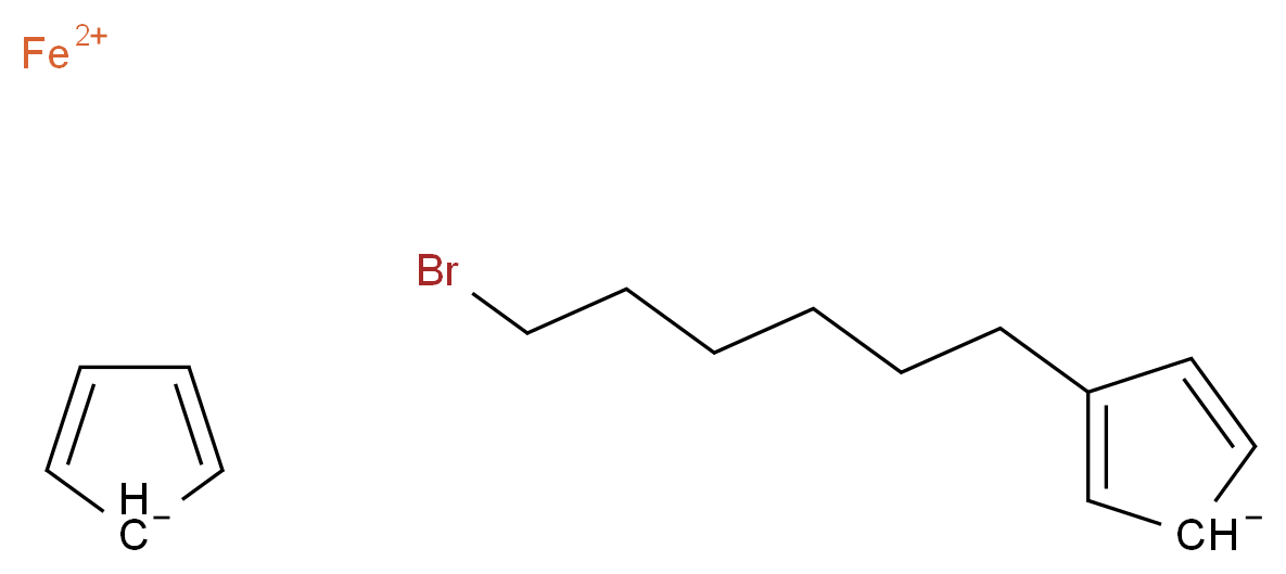 λ<sup>2</sup>-iron(2+) ion 3-(6-bromohexyl)cyclopenta-2,4-dien-1-ide cyclopenta-2,4-dien-1-ide_分子结构_CAS_136237-36-0