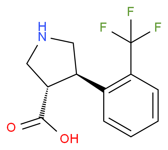 (3S,4R)-4-(2-(trifluoromethyl)phenyl)pyrrolidine-3-carboxylic acid_分子结构_CAS_1049978-59-7)