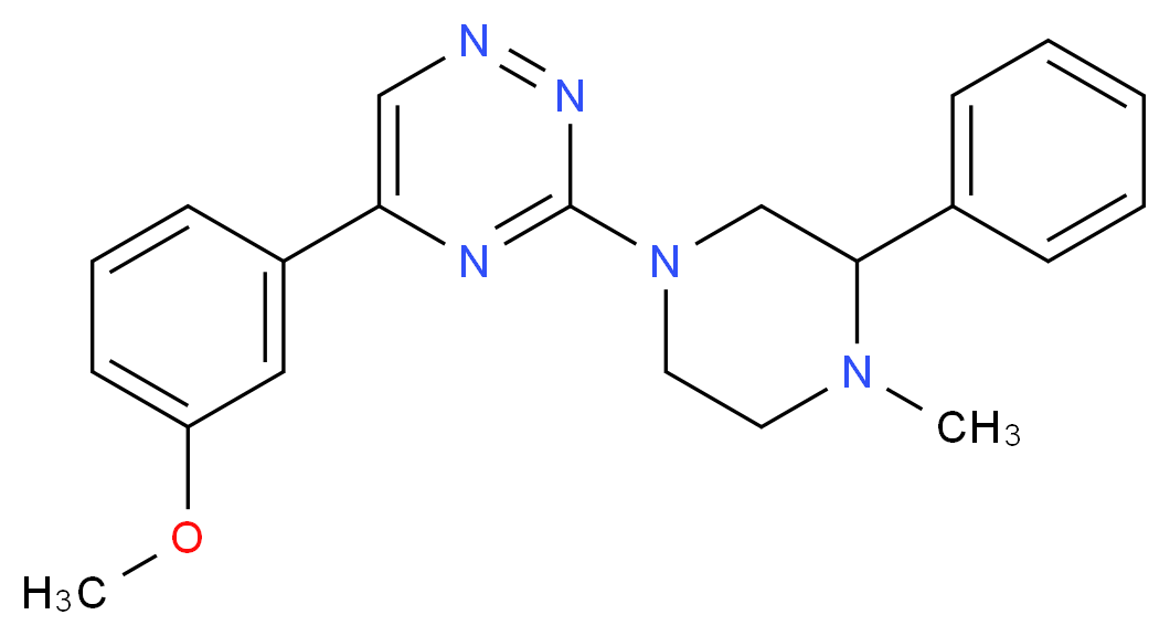5-(3-methoxyphenyl)-3-(4-methyl-3-phenyl-1-piperazinyl)-1,2,4-triazine_分子结构_CAS_)