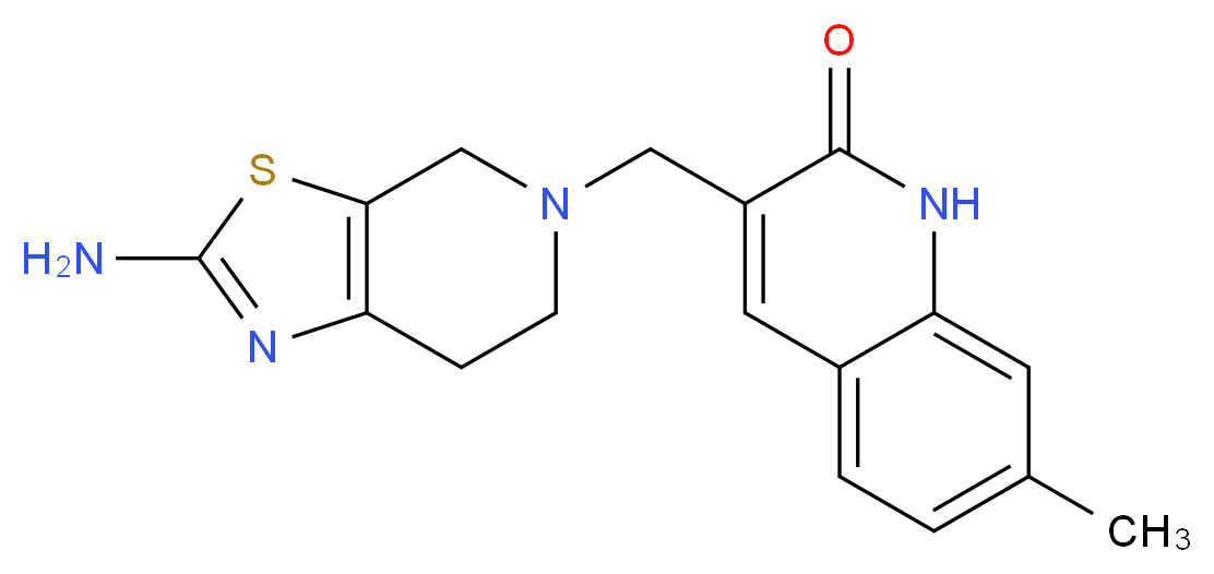 3-[(2-amino-6,7-dihydro[1,3]thiazolo[5,4-c]pyridin-5(4H)-yl)methyl]-7-methylquinolin-2(1H)-one_分子结构_CAS_)